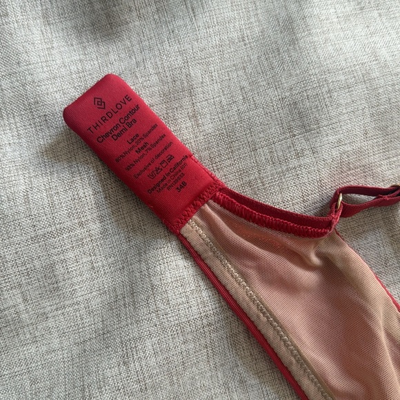 ThirdLove Chevron Contour Red Demi Bra size 34B‎ - Picture 6 of 6